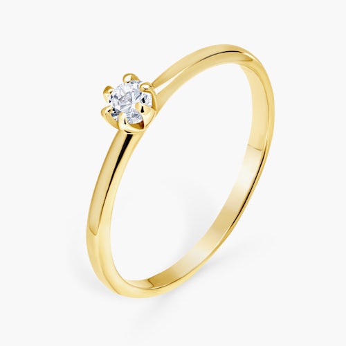 Pierścionek zaręczynowy SAVICKI: złoty, diament